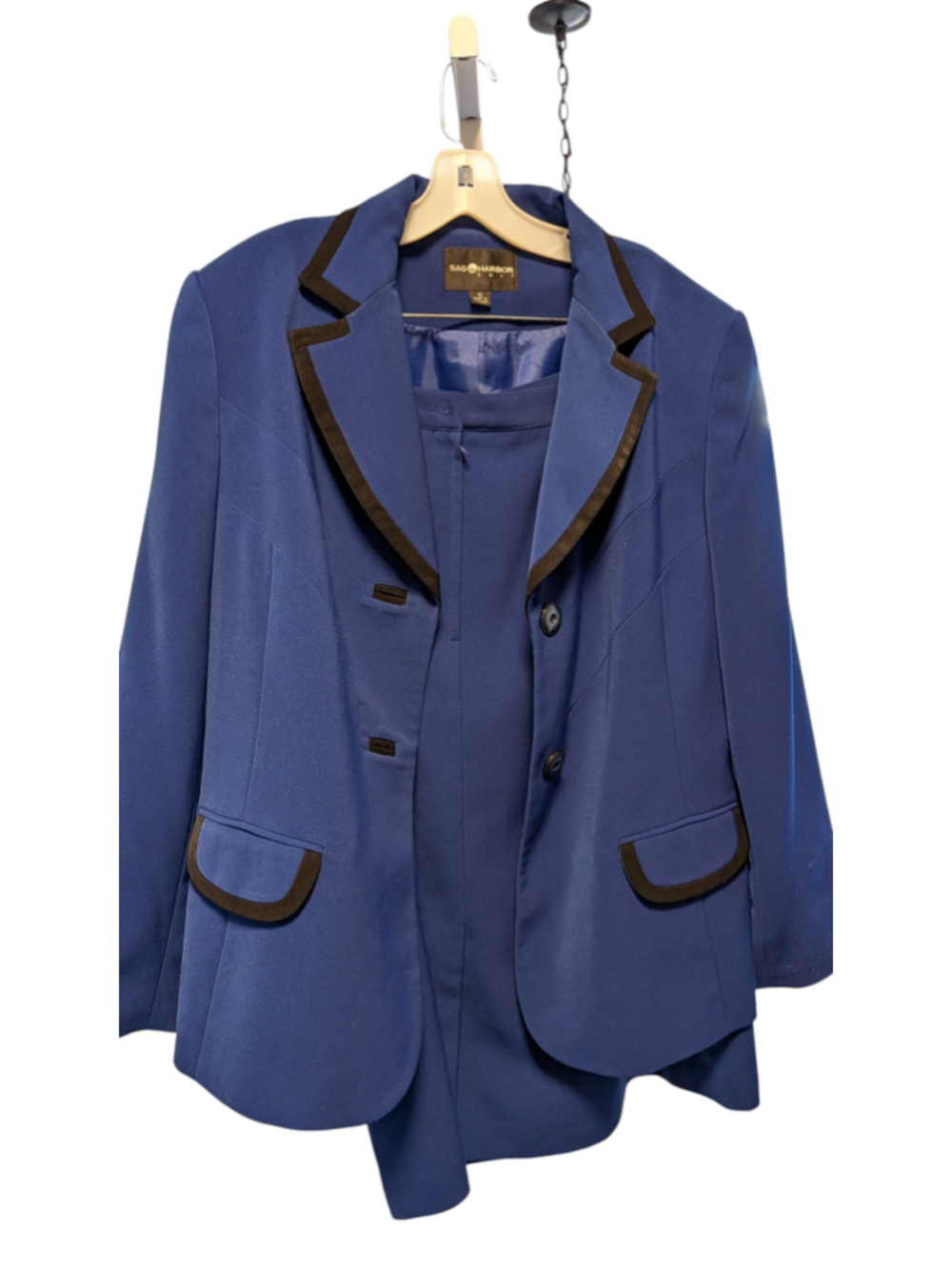 Vintage Sag Harbor 2 piece blue skirt suit size 16